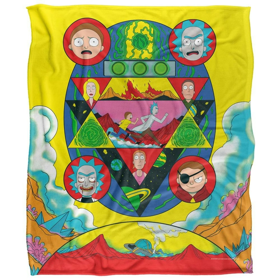 image 1 of Rick And Morty Abstract Blanket - Multicoloured - One Size