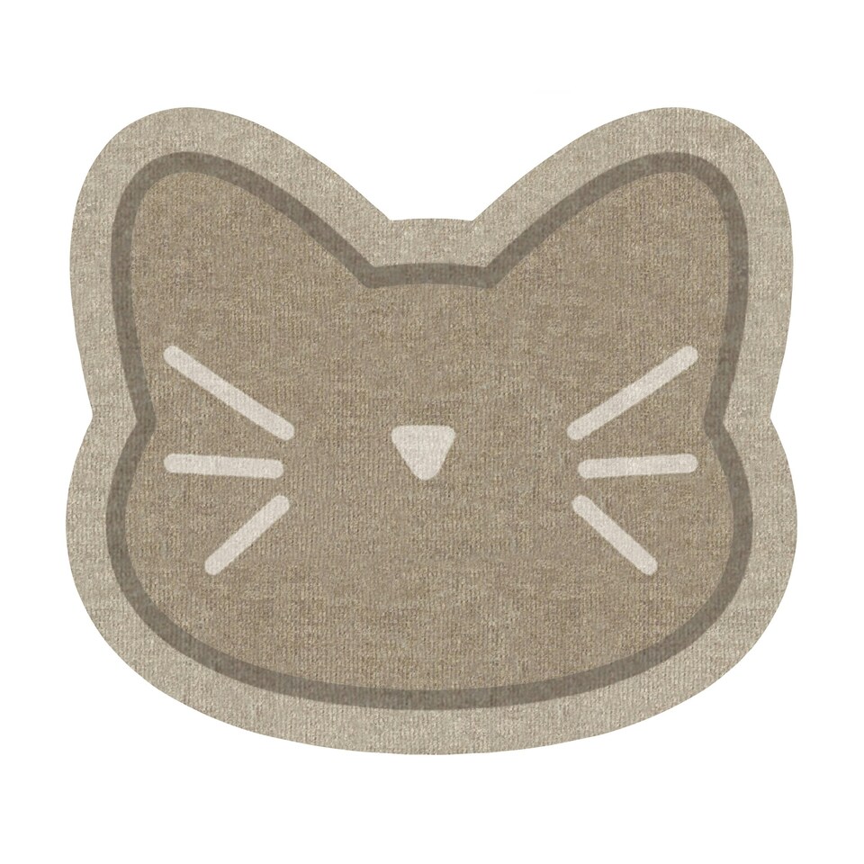 image 1 of Howler & Scratch Mat Shaped Cat Face 49x56 Door Mat