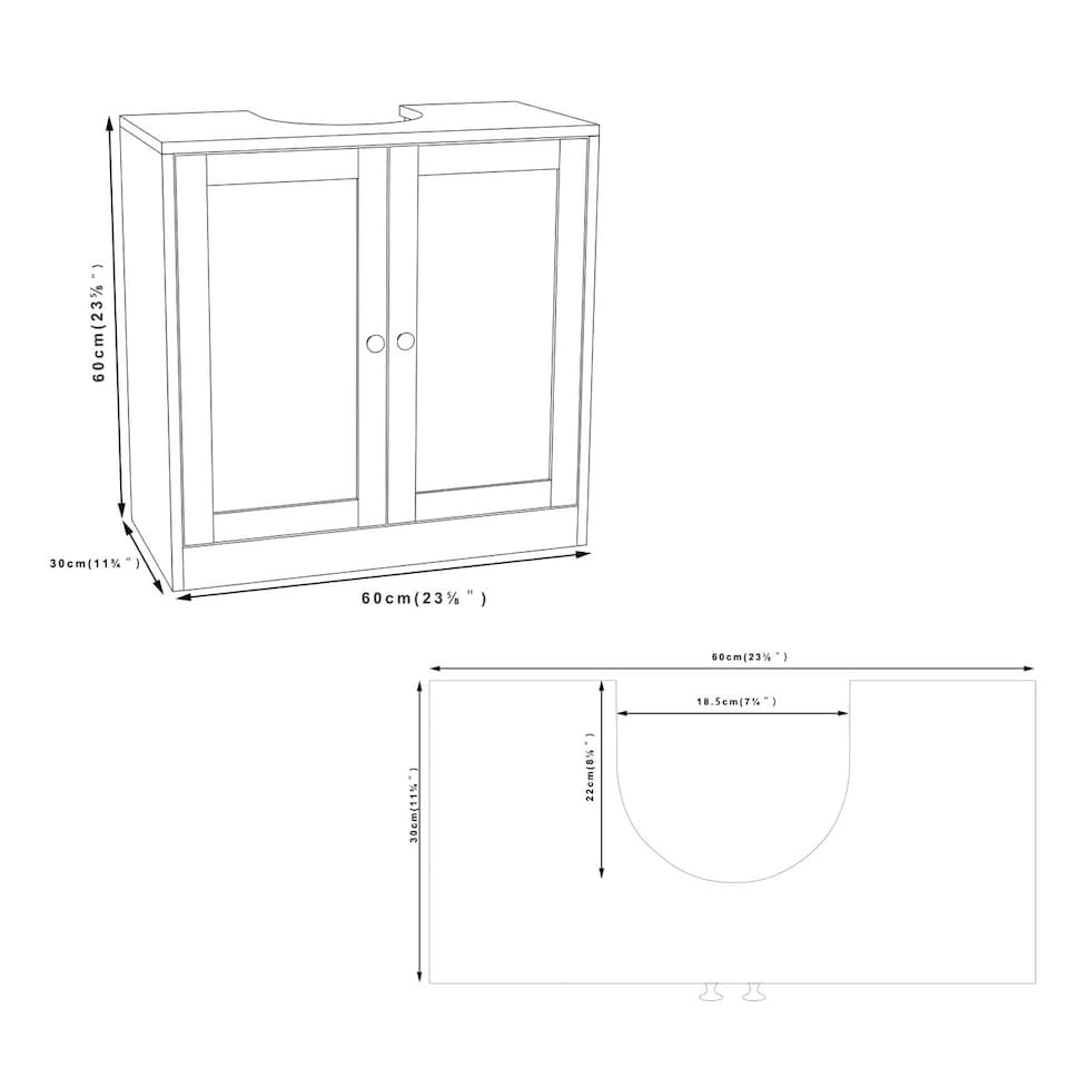 image 1 of Under Sink Full Pedestal Basin Cabinet Cupboard Bathroom Storage Unit | White | 1