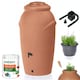 image 1 of Water Butt Kit with Tap, Diverter & Bio Cleaner –  Rainwater Collector for Garden, Balcony & Terrace – Durable Plastic Water Storage Tank | Brown | 210L