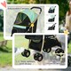 image 6 of PawHut Pet Stroller for XS and S Dogs w/ Rain Cover - Green