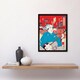 image 2 of Kunichika Samisen Framed Wall Art Komakichi Kanda Festival Theatre Home Décor