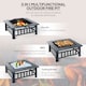 image 3 of Outsunny Fire Pit Heater Square Table Patio Metal Black 86 cm Outdoor | Black | Black