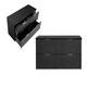 image 1 of Double Bathroom Vanity Unit 1200mm Countertop Ribbed Textured Black Wall Hung Floating Cabinet - Adel