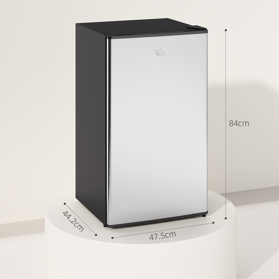image 1 of HOMCOM 91L Freestanding Under Counter Fridge Silver Tone | Silver