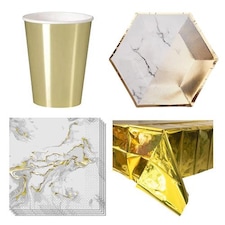 Gold Marble 8 Person Value Party Pack