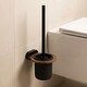 image 2 of Matte Black/Brown Toilet Brush Ceramics Cup Wall Mounted WC Bathroom Accessories
