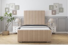 Sloomy Radcliffe Pebble Plush Bed Frame With 50" Upholstered Headboard 3' Single