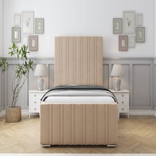 Sloomy Radcliffe Pebble Plush Bed Frame With 50" Upholstered Headboard 3' Single