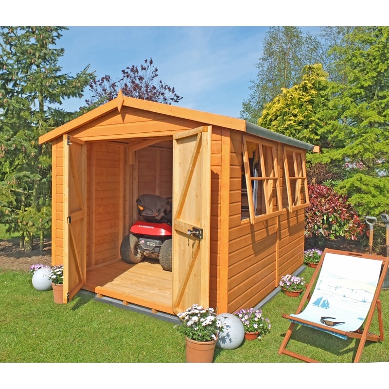 Bison Handmade Garden Shed Approx 10 x 10 Feet Brown