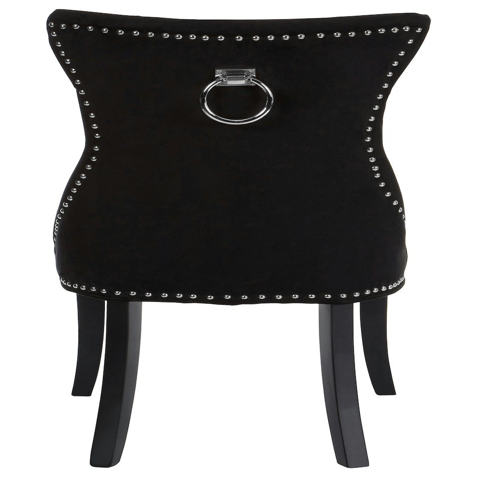 image 1 of Interiors by Premier Black Cotton Velvet Dining Chair, High Quality Velvet Chair, HighBack Accent Chair, Cozy Borg Chair