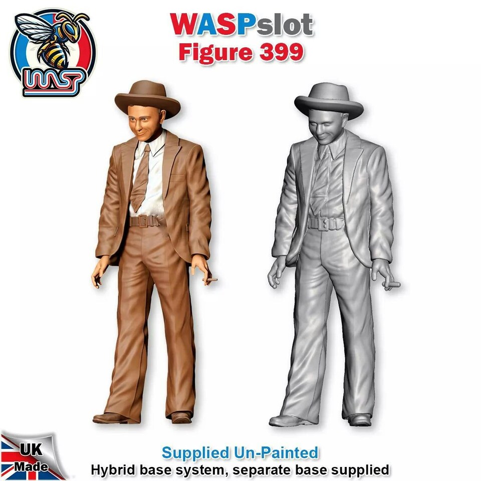 image 1 of Trackside Unpainted Figures Spectator Gentlemen x 3 Scenery Set 131 1:32 Wasp