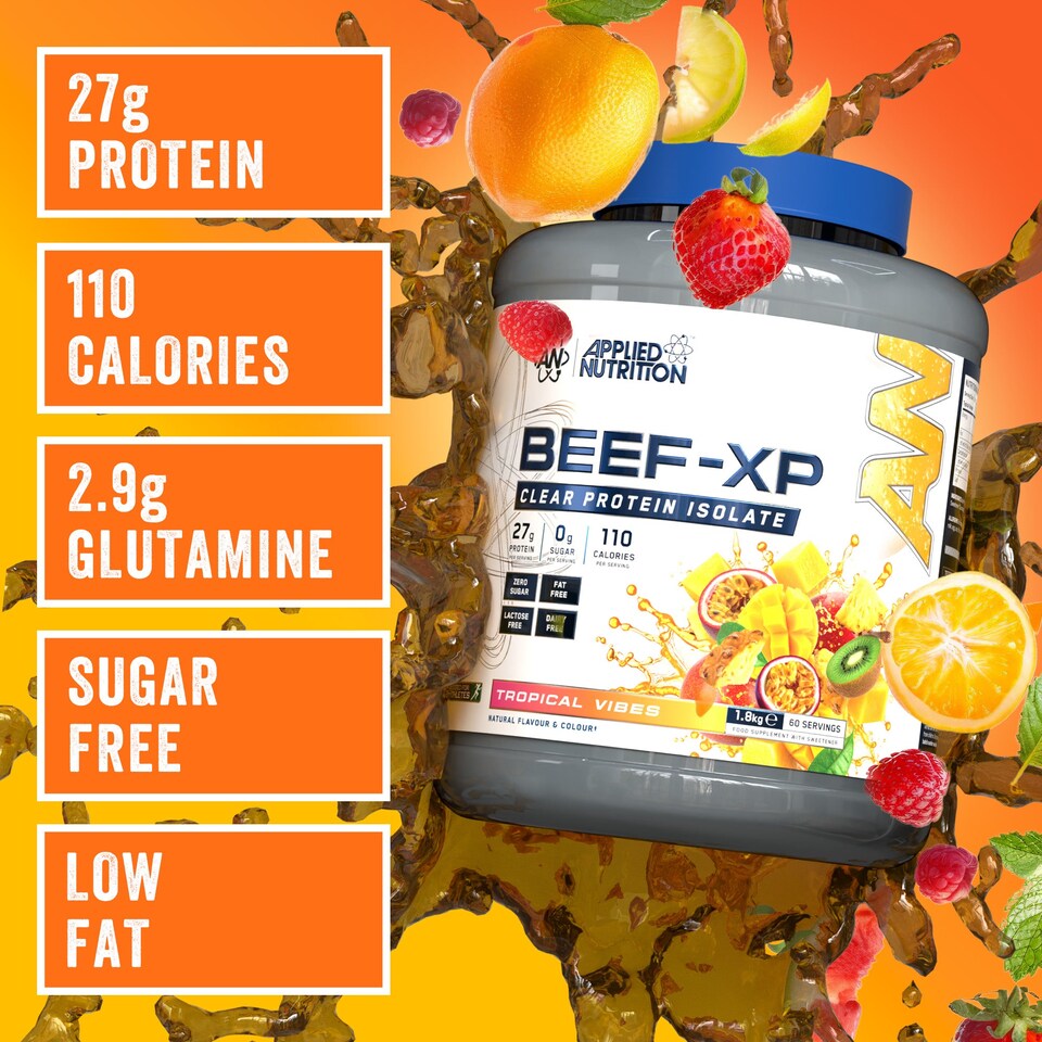 image 1 of Applied Nutrition Beef-XP Clear Protein Isolate Powder - Tropical Vibes - 60 Servings