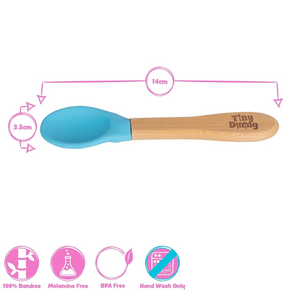 image 1 of Tiny Dining Bamboo Silicone Tip Spoon - Olive Green