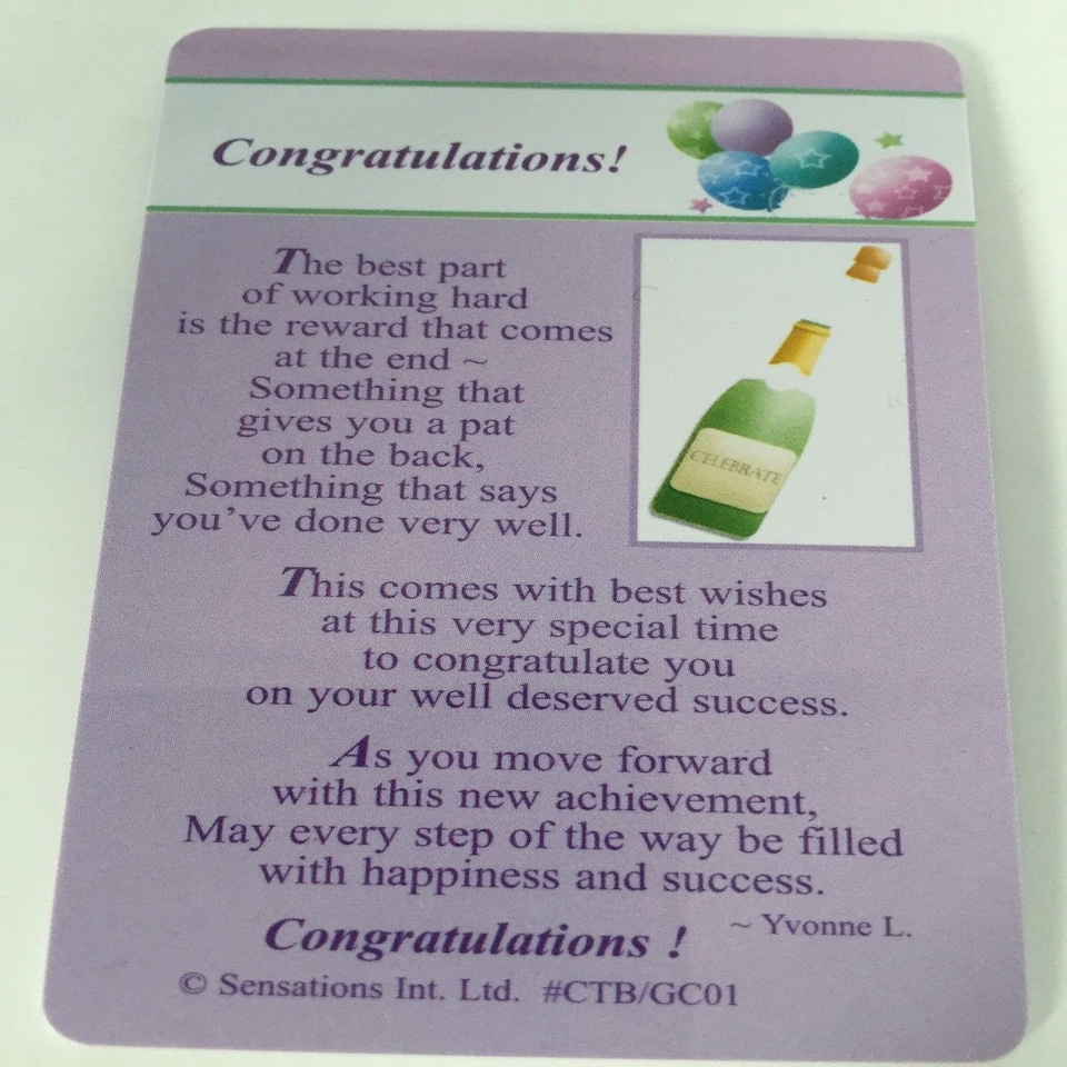 image 1 of Congratulations... (Sentimental Keepsake Wallet / Purse Card)...