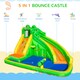 image 3 of Outsunny Kids Bouncy Castle with Slide Pool Basket Gun Climbing Wall W/ Blower