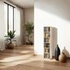 image 9 of CD DVD Storage Tower Media Display Unit Adjustable Shelves Wood Effect 102 CDs or 27 DVDs | Cream | beech | 20 x 21 x 90 cm | 1
