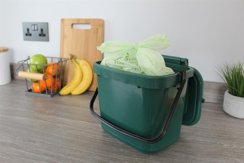 image 1 of The Caddy Company 5 Litre Tie Handle Compostable Food Waste Bin Bags - 5 Rolls