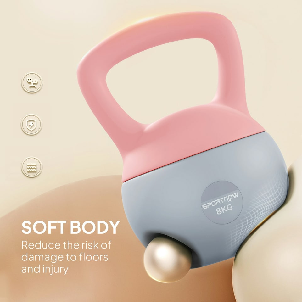image 1 of SPORTNOW Kettlebell with Soft Body and Non-Slip Handle | Multi | 8