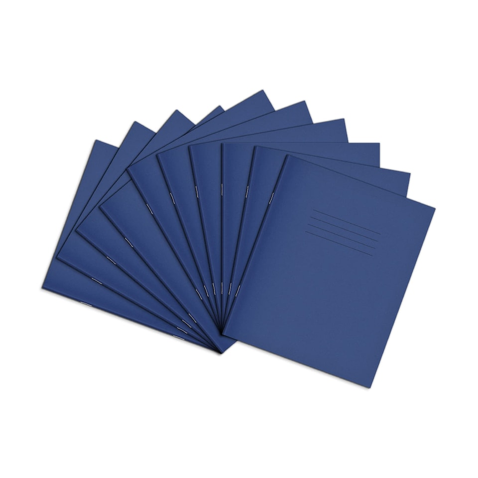 image 1 of Rhino 48 Page 8mm Lined Exercise Book Dark Blue 8 x 6.5in 10 Pack