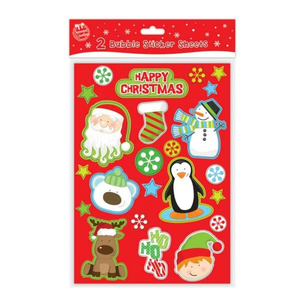 image 1 of 2 A4 SHEETS OF CHRISTMAS BUBBLE STICKERS