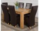 image 2 of Kuba 150 x 85 cm Chunky Medium Oak Dining Table and 6 Lola Leather Chairs | Brown | Brown