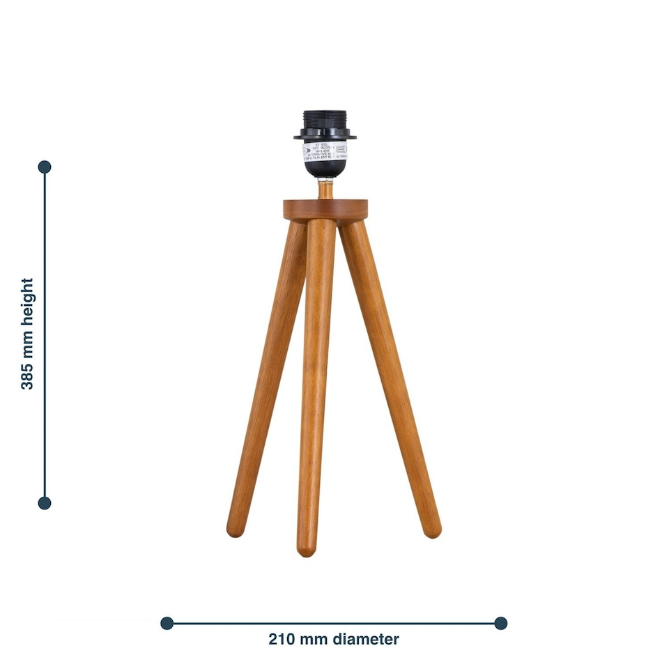 image 1 of Set of 2 Voyage - Dark Oak Wooden Tripod Lamp Bases Brown