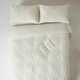 image 2 of Homescapes White Diamond Cotton Tufted Duvet Cover Set - Super King White | Super King
