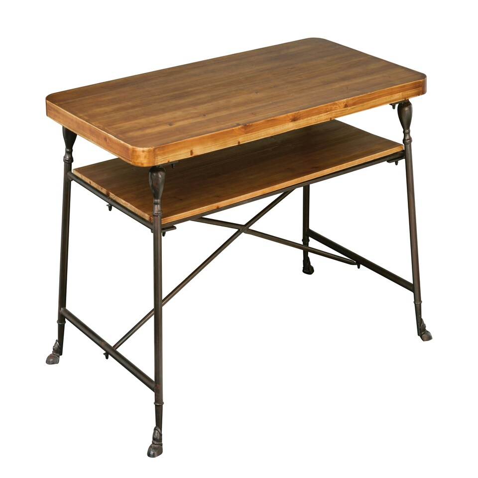 image 1 of Interiors by Premier Two Tier Industrial Style Table, Natural wood Coffee Table, Coffee Table With Storage, Large Coffee Table Cream