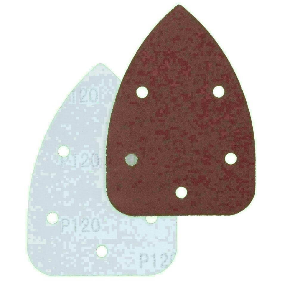 image 1 of Hook And Loop Detail Sanding Pads Discs 140mm Triangular Mixed Grit 60 Pack