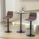 image 9 of 2PC Adjustable Height 360 Swivel Barstools Set With Shell Backrest Brown Brown