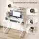 image 3 of HOMCOM Computer Desk, 80cm Home Office Study Table with Hutch Shelf | White | White | 80W x 50D x 121.7H cm