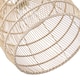 image 3 of Traditional Vintage Spiral Cage Design Natural Brown Rattan Ceiling Lamp Shade | Brown