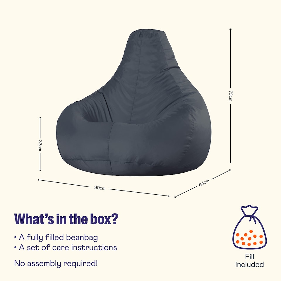 image 1 of Recliner Gaming Bean Bag Chair - Charcoal | Grey | Slate Grey | 1