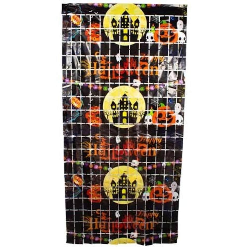 Halloween Characters Plastic Backdrop Block Fringe Curtain 2m x 98cm
