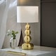 image 2 of ValueLights Marissa Brushed Gold Stacked Ball Table Lamp Light and Bulb