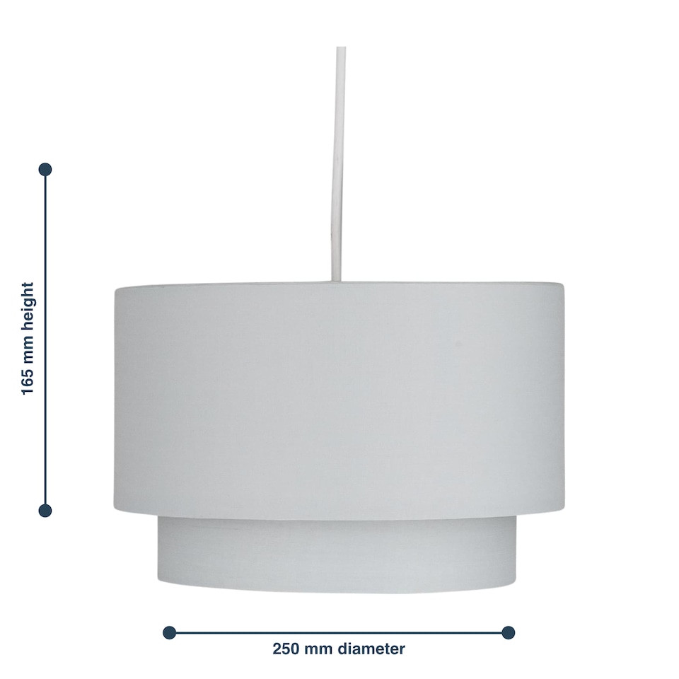 image 1 of Pair of Light Grey 2 Tier Ceiling Light Shades | Grey | Medium | 2