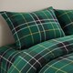 image 3 of Thermal Flannelette Tartan Duvet Cover Set Warm Brushed Cotton Bedding | Green | Single