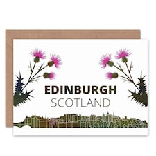 Scottish Stylised Skyline Edinburgh City Scottish Scotland Card