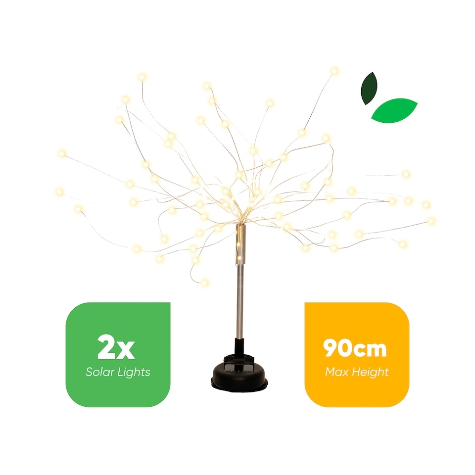 image 1 of Gardenwize Pack of 2 Solar Starburst LED Stake Lights Outdoor