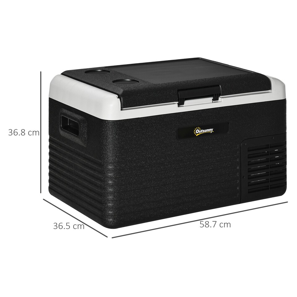 image 1 of Outsunny 30L Car Refrigerator 12V Portable Freezer for Camping, Grey