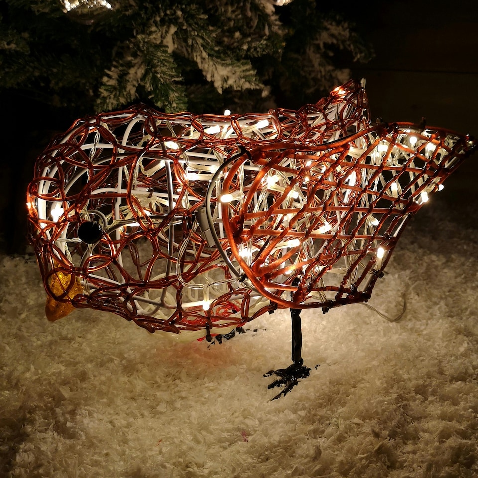 image 1 of 30cm Premier Soft Acrylic Outdoor Lit Christmas Robin with 60 Warm White LEDs