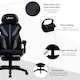 image 8 of Vinsetto Mesh Task Swivel Chair Office Desk Recliner w/ Lumbar Support, Grey