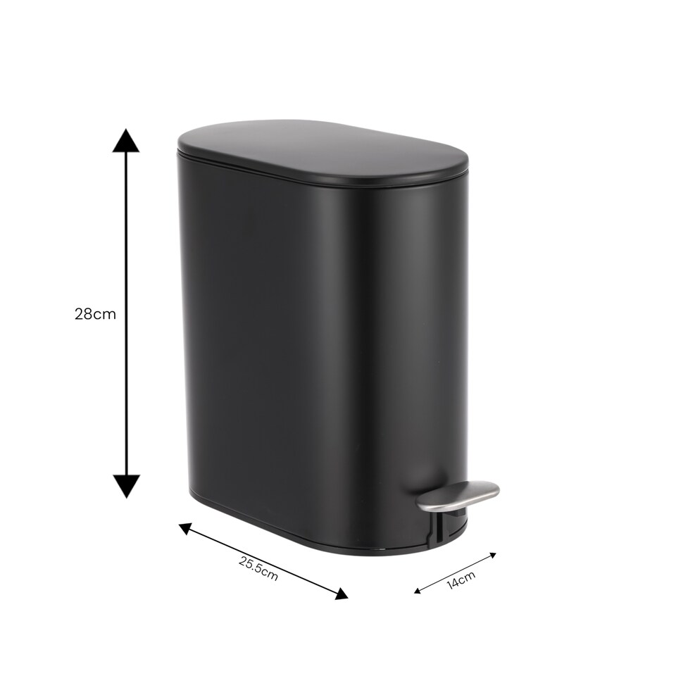 image 1 of Showerdrape Fortuna 5L Soft Close Bathroom Pedal Bin Black | Multi | 1