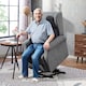 image 2 of HOMCOM Power Lift Chair, Fabric Recliner Armchair w/ Remote Charcoal Grey | Grey