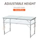 image 3 of Outsunny 4FT Garden Outdoor Camping Table Portable Folding Picnic Table Aluminium Frame with Adjustable Height 120L x 60W x 70H cm
