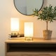 image 1 of ValueLights Pair Francis Gold Touch Table Lamps White Shades & Bulbs