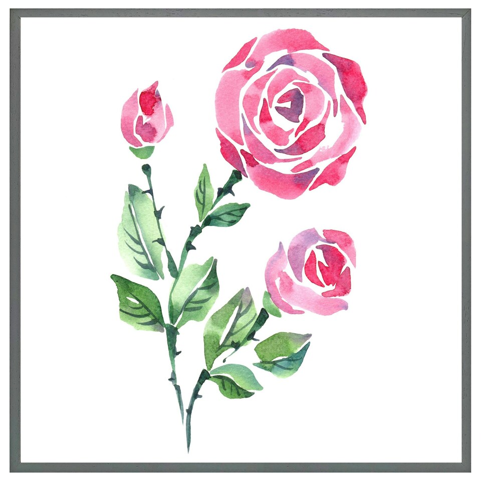 image 1 of Rose print (Picutre Frame) Black | XS