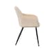 image 3 of Single Camden Modern Velvet Dining Chair with Armrests, Quilted Design & Black Metal Legs Cream