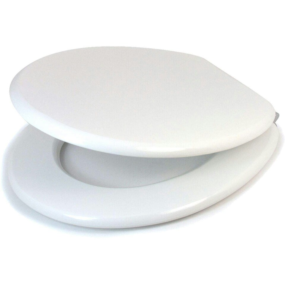 image 1 of Marco Paul White Wooden Toilet Seat 18" White